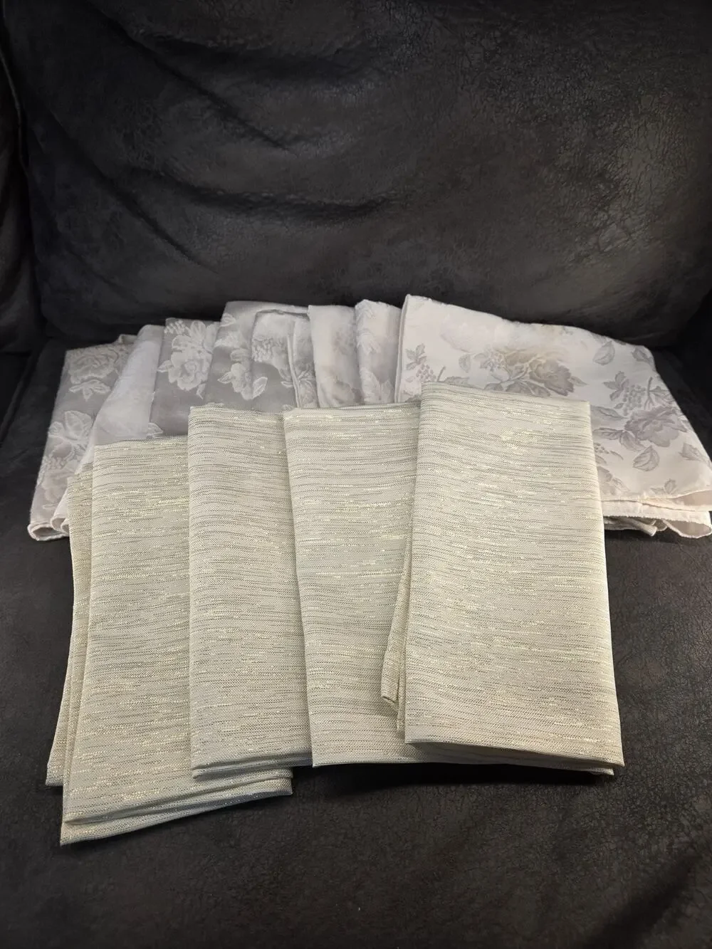 39pc Cloth Napkin Lot Table Linens Cotton Polyester Floral Plaid Ruffle Mixed...